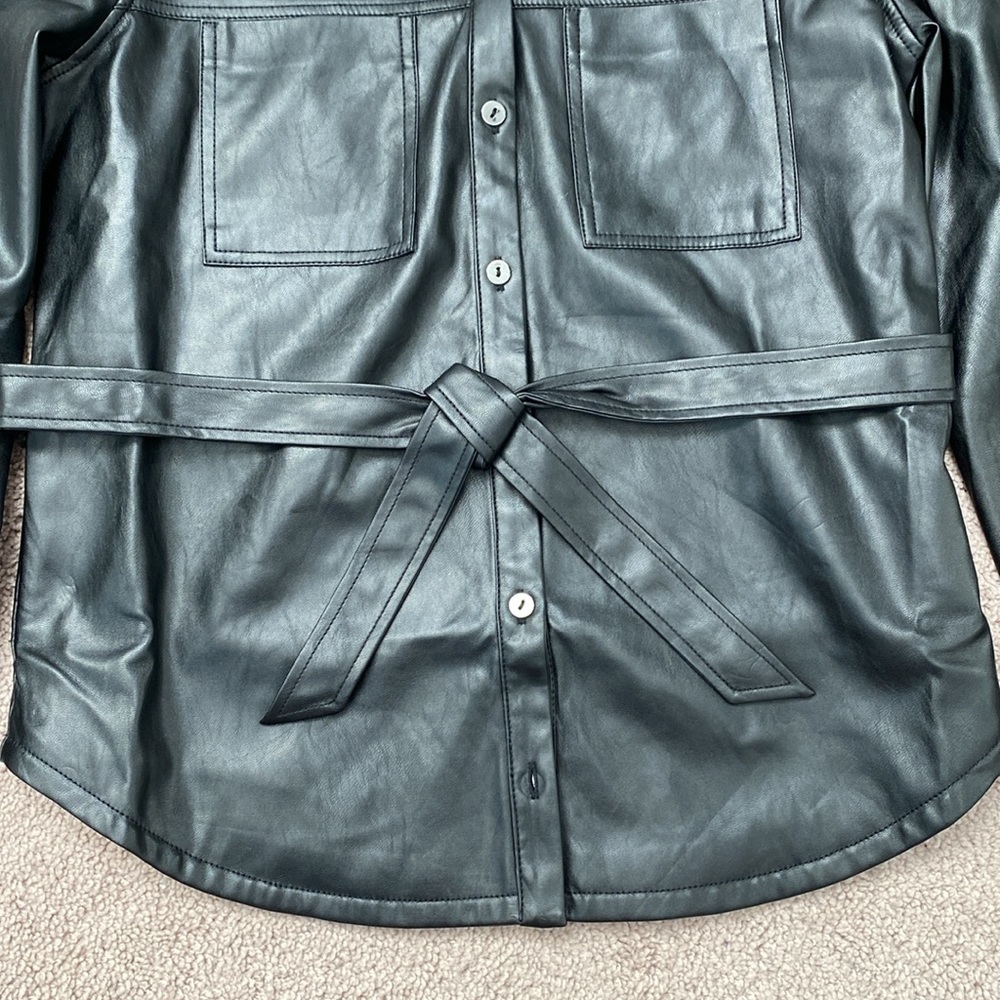 Paige Belize Faux Leather Shacket Size XS - Picture 8 of 16